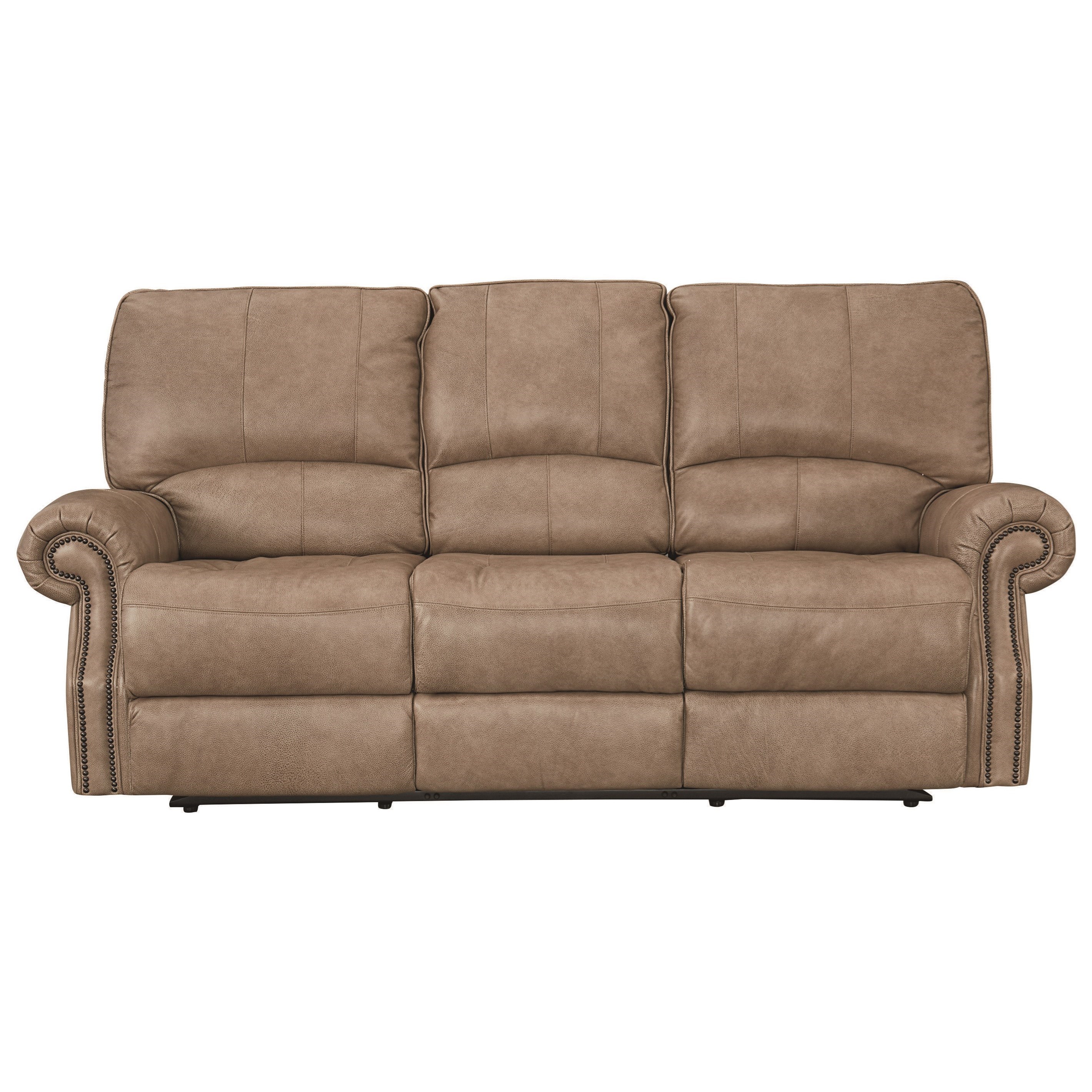 Bassett leather power shop reclining sofa